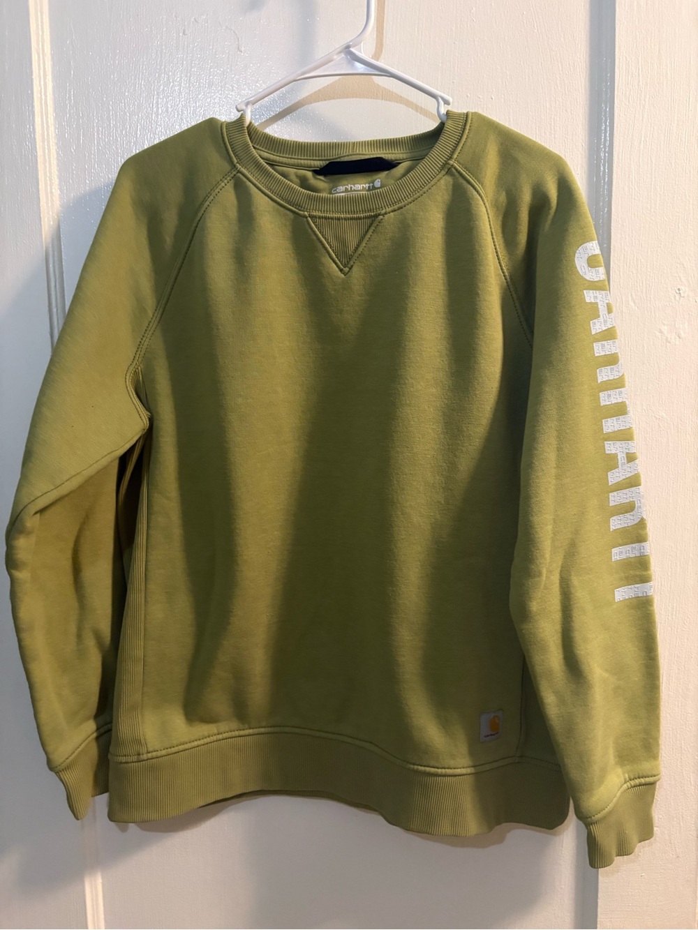 Carhartt Olive Crewneck Sweatshirt with Sleeve Logo